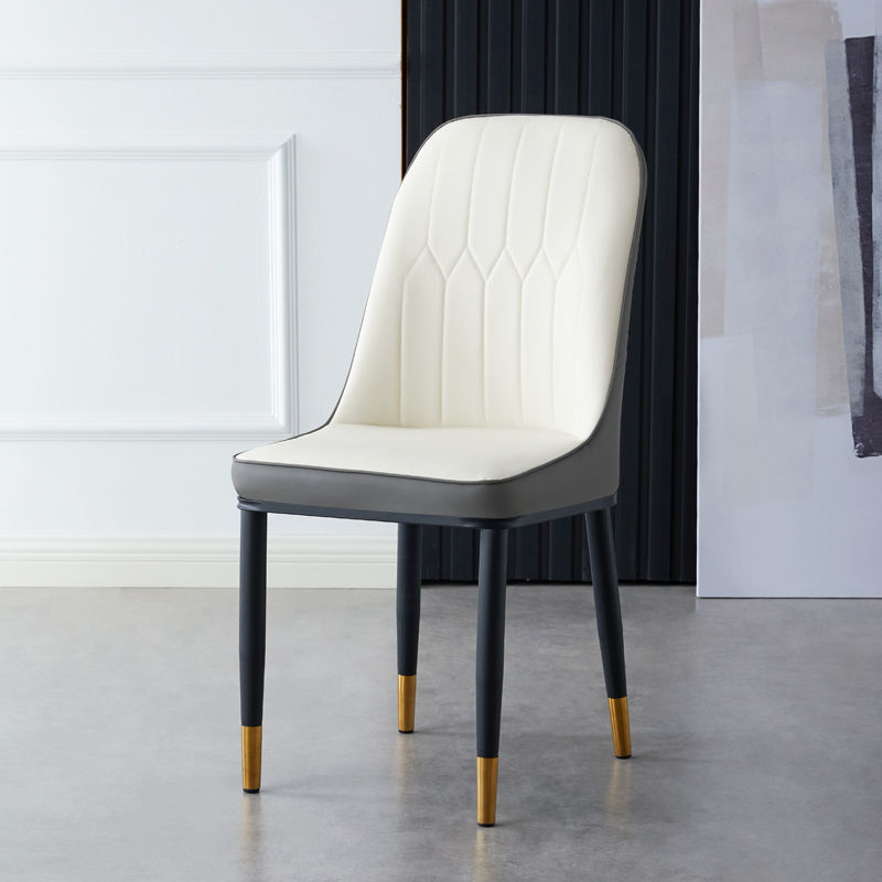 화이트 그레이 강화 긁힘 방지 가죽 + 골드 다리