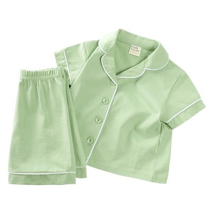 Danish wind baby home clothes men and women children's leisure set summer cotton soft pajamas set
