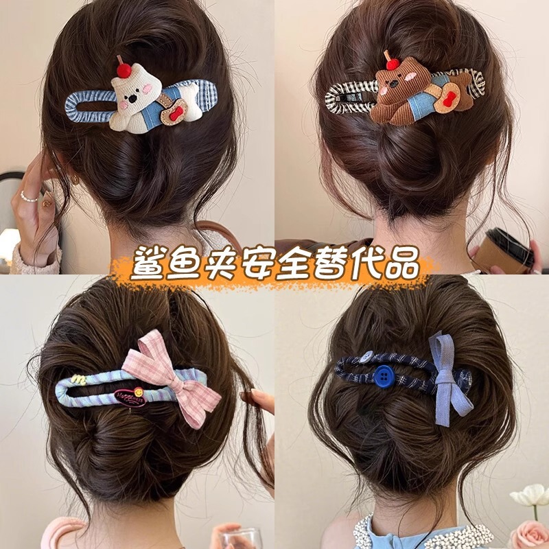 俏皮海绵小狗发饰女侧边鸭嘴夹半扎发刘海夹百搭日常网红发卡|undefined