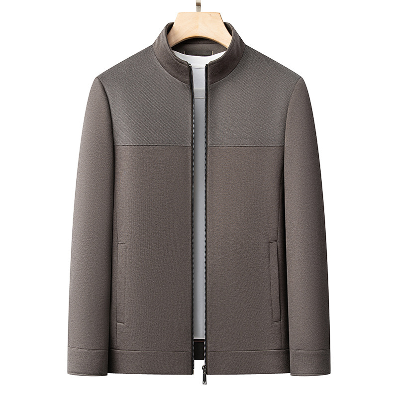 Elegant Stand-Collar Wool Jacket, High-End Business Wedding Banquet Versatile Fashionable Spring-Autumn Men's Coat Elegant Stand-Collar Wool Jacket, High-End Business Wedding Banquet Versatile Fashionable Spring-Autumn Men's Coat