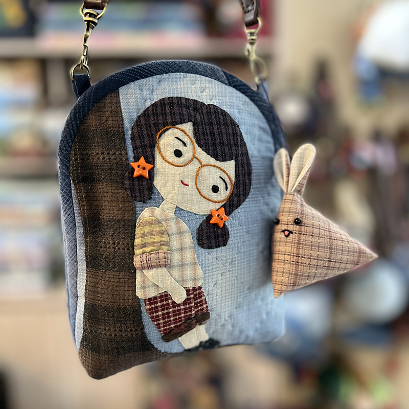 2024 nuevo estilo hecho a mano bolsita de patchwork de bricolaje conejito ajenjo Zongzi decoración de coche bordado Lu bordado colgante de patchwork