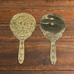 Copper Mirror with Copper Eight Trigrams, Twelve Zodiacs, Copper Handle Mirror, Home Decor Craft Wholesale
