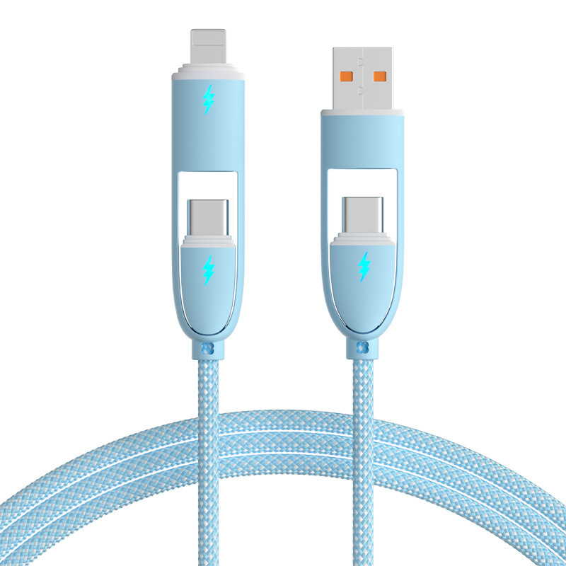 液体シリカゲル急速充電四合一データ線純色100Wはアップル15携帯電話充電線源工場を適用する|undefined