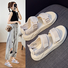 Sports sandals for women 2024 spring and autumn new trendy thick sole casual women's flat soft bottom magic sticker beach shoes