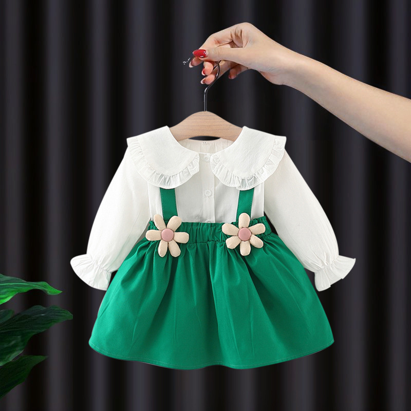 一岁半女宝宝秋装裙子婴儿背带裙2周岁礼服红色公主裙3女宝连衣裙