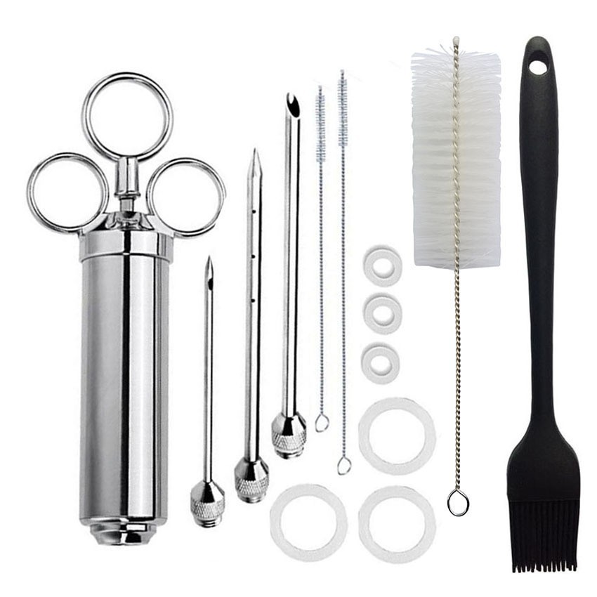 New Stainless Steel Spice Syringe with Turkey Needle FDA Certified for BBQ Tools Available Same Day