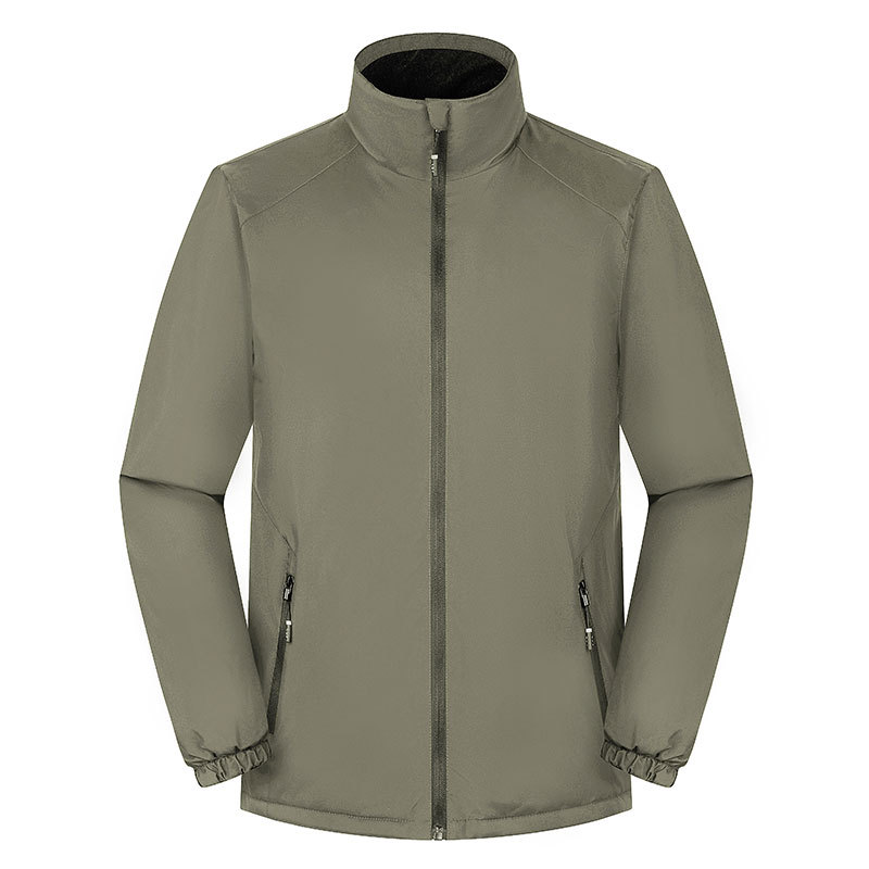 Otoño e invierno chaqueta al aire libre hombres y mujeres mismo a prueba de viento impermeable collar de soporte malla interior montañismo ropa fitness chaqueta deportiva