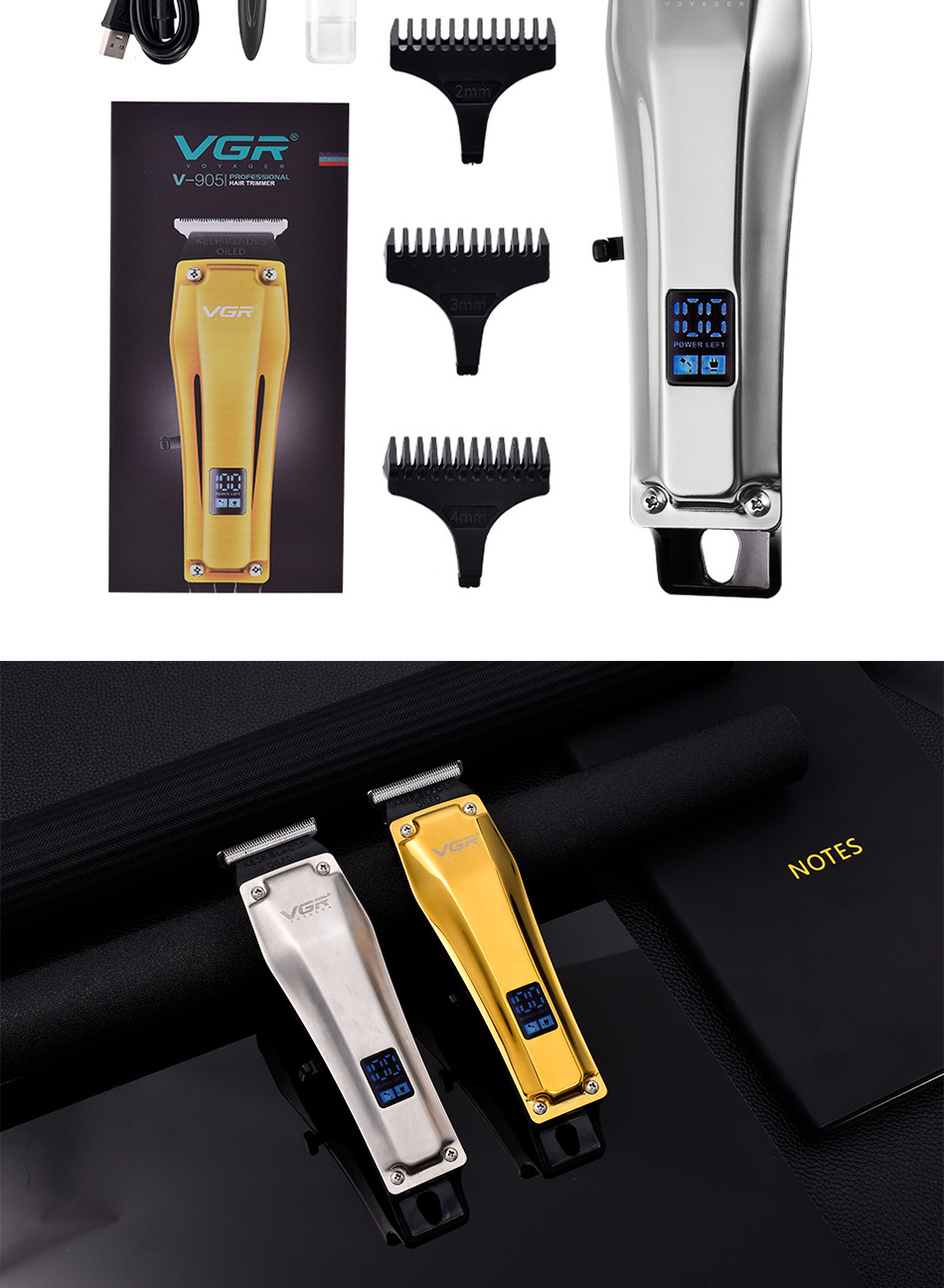Retro Hair Trimmer With Lcd Display Professional Cordless Clipper_voghion.com