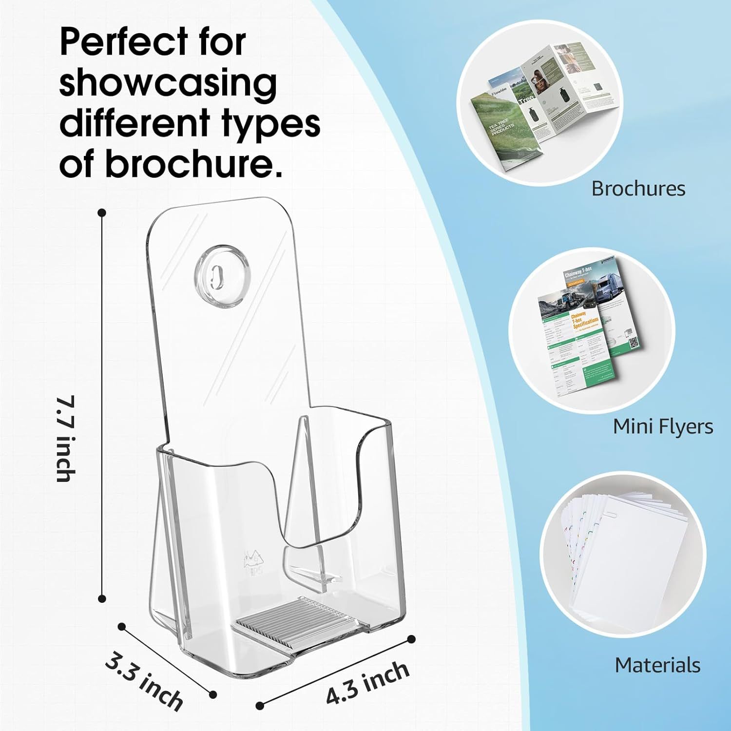 6 Pack Acrylic Brochure Holder 亚克力画册夹6件装