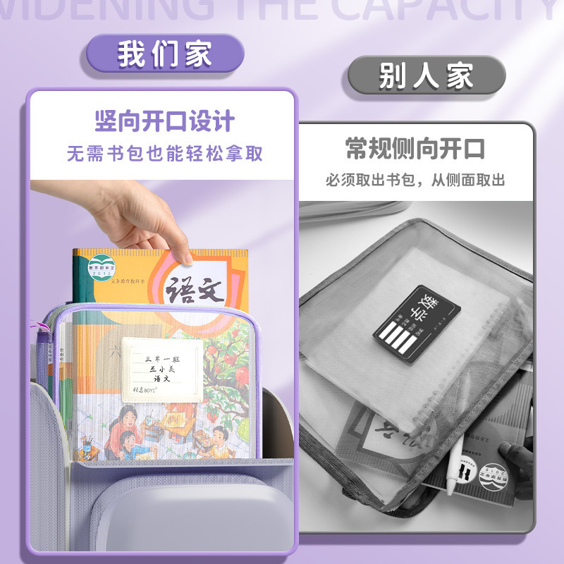 科目バッグ科目分類収納袋透明ファイルバッグ学生中学生L型多層テスト用紙バッグ卸売|undefined