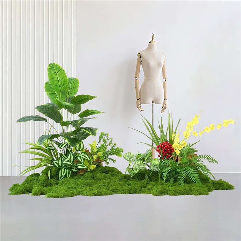 Artificial green plants for landscaping, fake plants, moss, moss micro-landscape combination for indoor decoration, window display, and corridor decoration Artificial green plants for landscaping, fake plants, moss, moss micro-landscape combination for indoor decoration, window display, and corridor decoration
