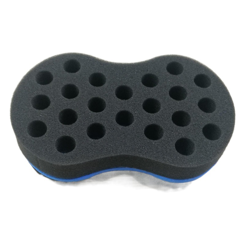 Pelo rizado, Perm. Esponja de peluquería cepillo de esponja grande de doble cara de doble uso. Herramienta de esponja de Perm de pelo largo corto