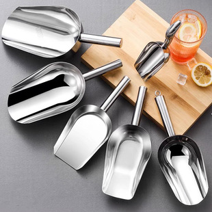 201/304 stainless steel ice shovel food shovel 8-16 inch shovel thickened flat chestnut melon seeds shovel popcorn shovel