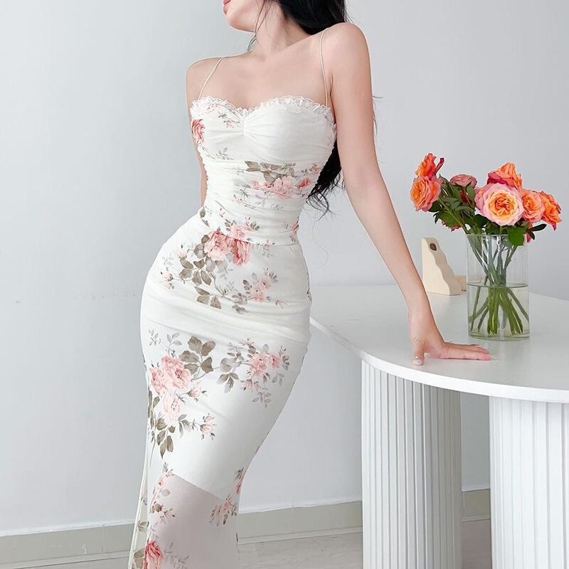Yj23300 European and American Cross-Border Strapless Pure Desire Printed Dress, New Summer Style Sexy Hot Girl Style Mid-Length Dress for Women Yj23300 European and American Cross-Border Strapless Pure Desire Printed Dress, New Summer Style Sexy Hot Girl Style Mid-Length Dress for Women