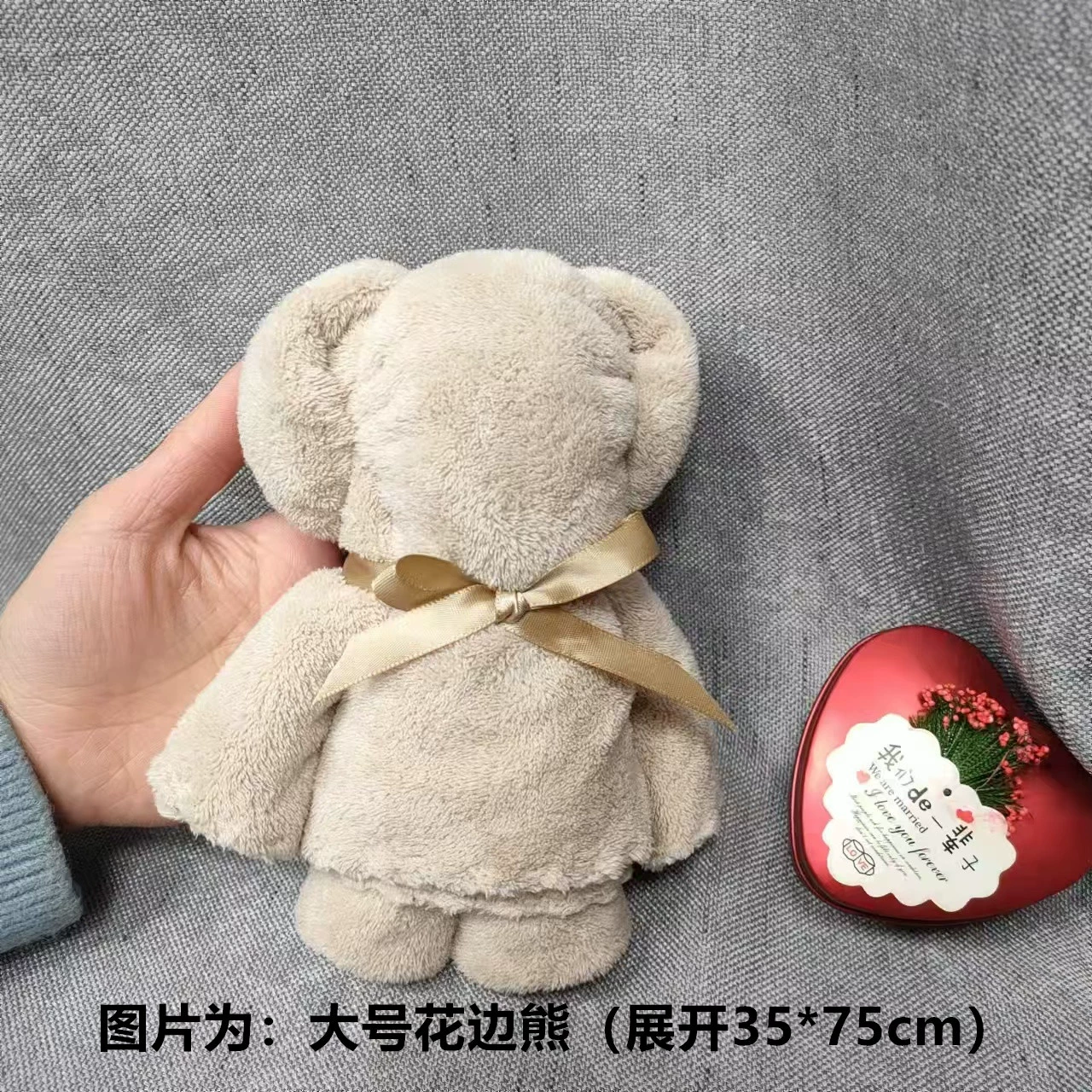Small coral towel, with little bears, Birthday gift, wholesale