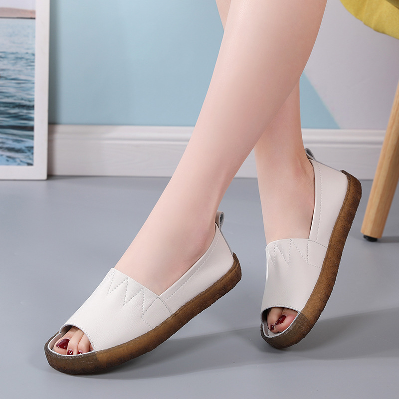 2021夏季跨境新款露趾韩版时尚女式凉拖大码凉鞋女外穿孕妇妈妈鞋|ru