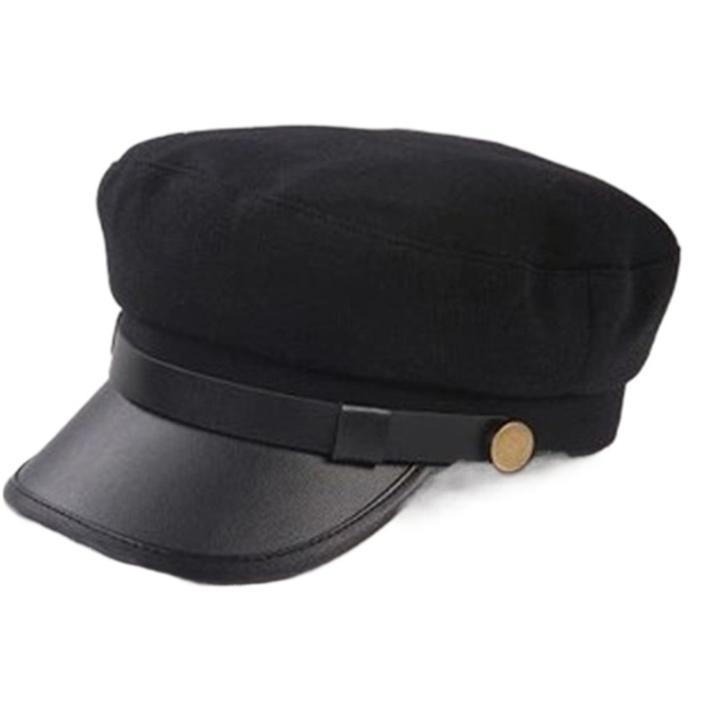 Four Seasons all-Match hat Chanel style navy hat black Zhongshan suit flat top hat May 4th Youth Republic of China Student Hat