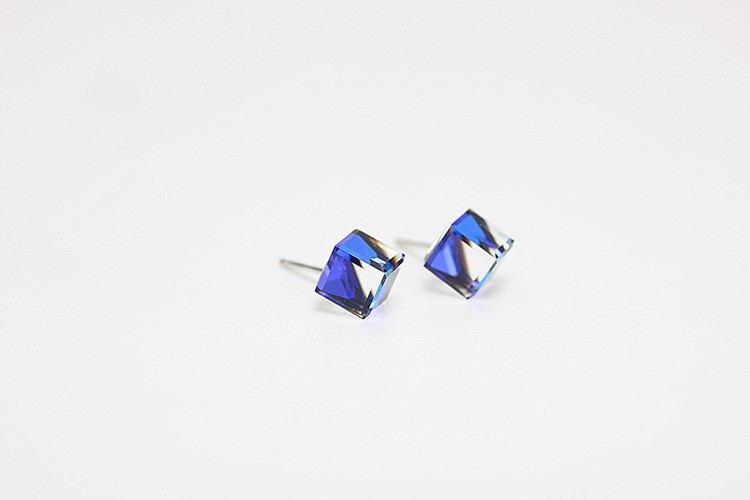 Simple Style Geometric Sterling Silver Gem Ear Studs 1 Pair display picture 2