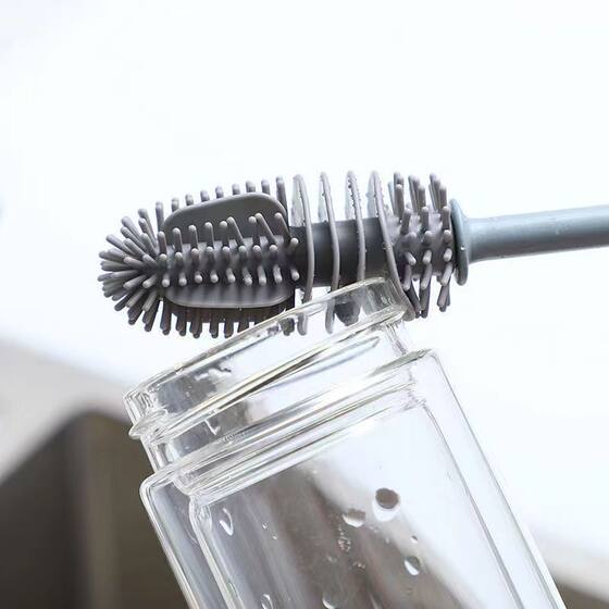 Wash Cup Artifact Cup Brush Cup Brush Without Dead Angle Household Long Handle Silicone Milk Bottle Brush Cup Artifact Tea Cup Brush