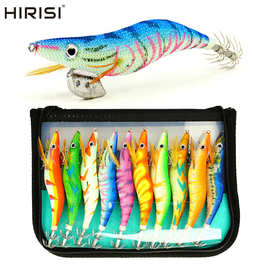 跨境热销HIRISI  夜光木虾包鱿鱼钩章鱼墨鱼路亚鱼饵JIG套装