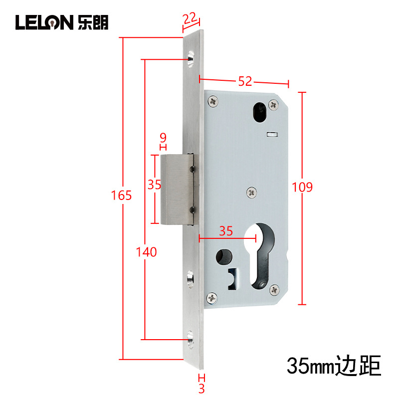 Cuerpo de cerradura de puerta de aleación de aluminio de puente roto unilateral lengua de bloqueo de canal de acero inoxidable bloqueado con marco puerta de vidrio cuerpo de cerradura de puerta invisible