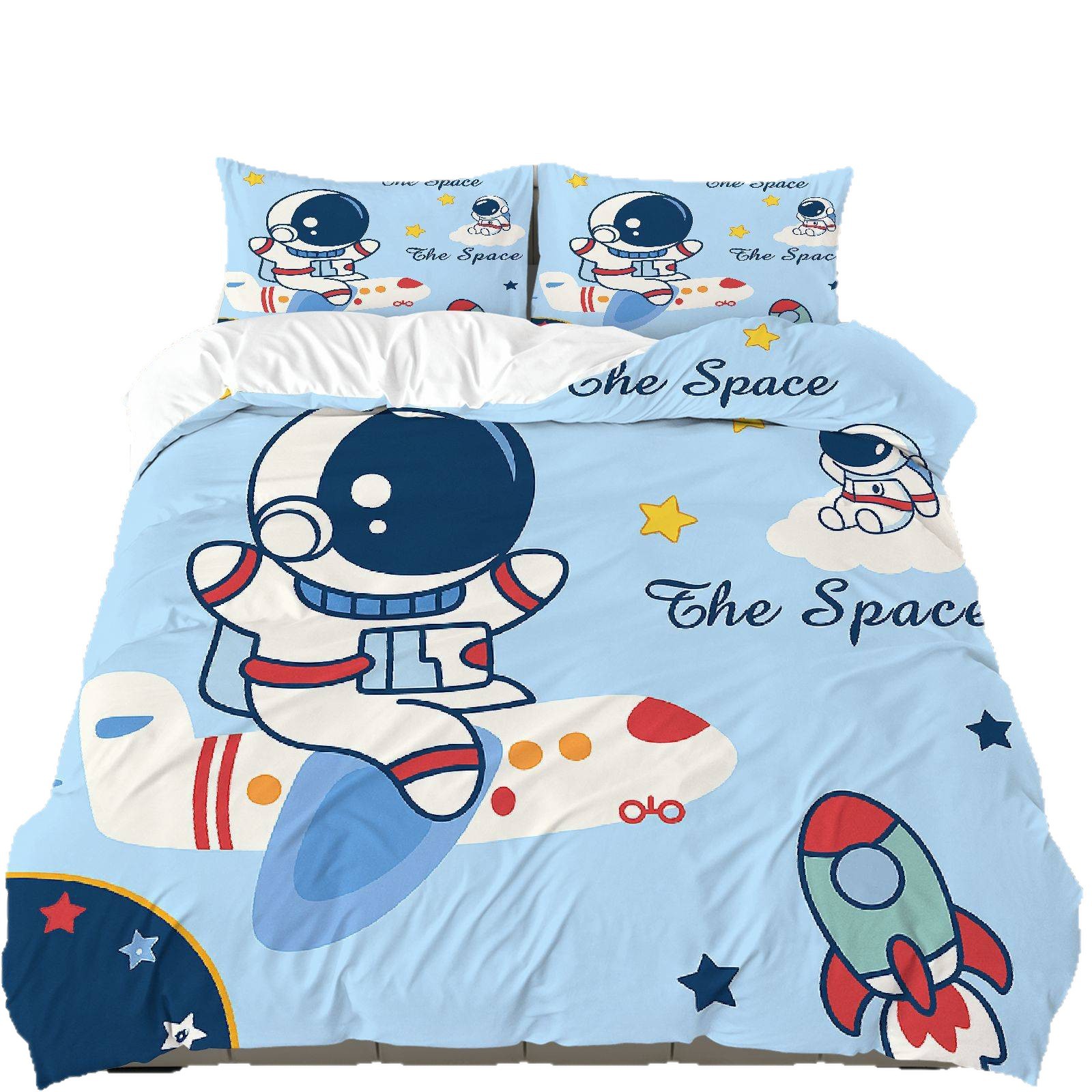 Transfronterizo textil doméstico astronauta suave impresión digital abrasión quilt kit fuente soporte de fábrica TEMU / JIT