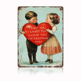 复古情人锡标志复古情人节标志墙壁装饰情人节墙壁艺术塔罗牌