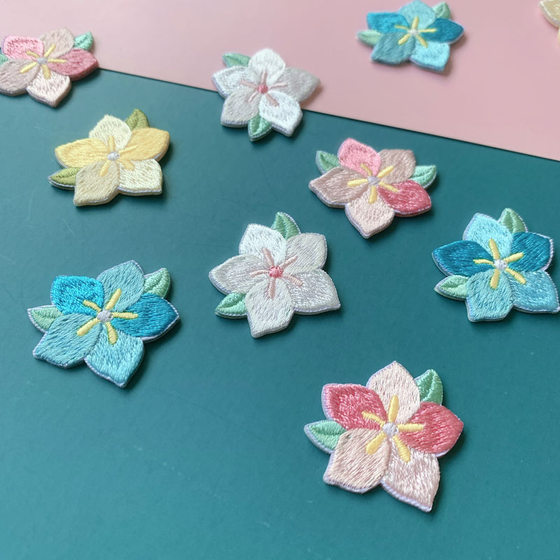 Cross-border Embroidery Embroidery Cloth Sticker Cherry Blossom Antique Flower Patch Handbook diy Doll Clothing Accessories Wholesale