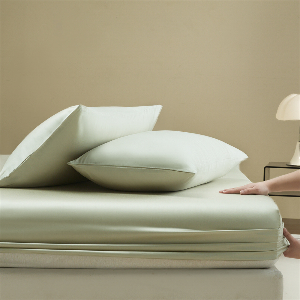 Sombrilla de cama Tiansi de una sola pieza 2025 nueva cubierta protectora de colchón todo incluido de verano juego de tres piezas de cubierta de cama de seda de hielo fresco