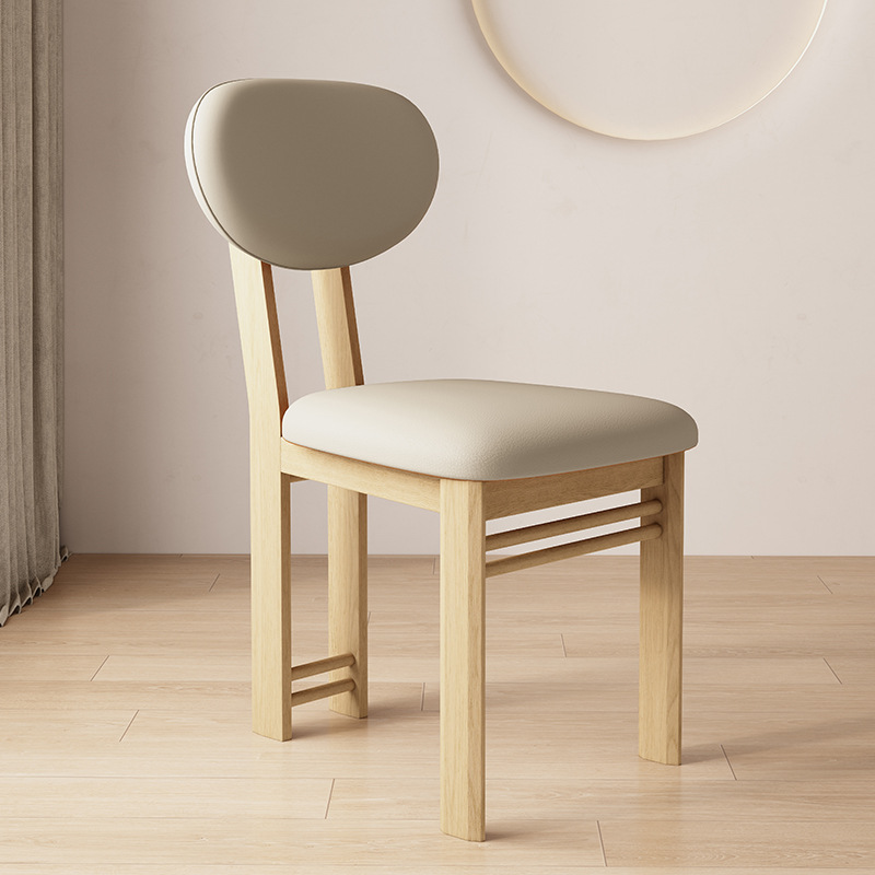2025 nueva silla de comedor de madera sólida sala de estar doméstica hotel leche tienda de té silla de respaldo nórdica silla de maquillaje
