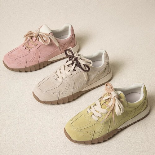 2024 Spring New Flat Retro Sports Casual Agan Slow Running Shoes Lightweight Versatile Soft Sole Military Style Women's Single Shoes