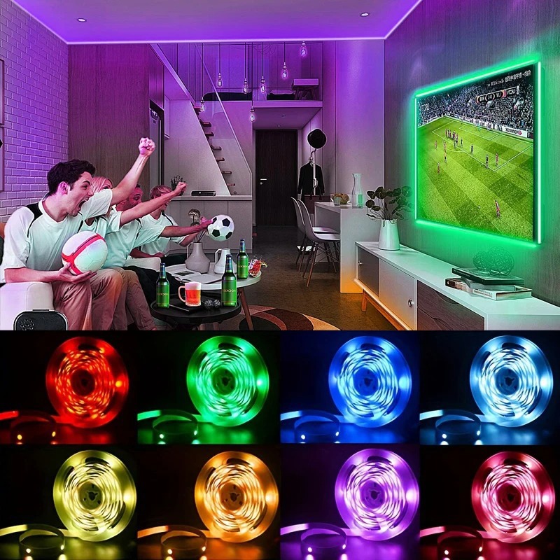Cross-border best-selling 5050 RGB LED strip 2835 RGB LED strip LED bar with self-adhesive 3-button wired remote control ambient light