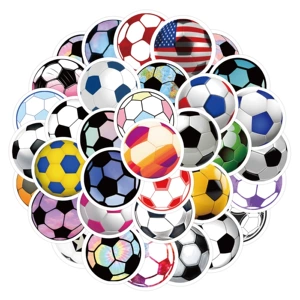 60 Yeni Futbol Naxışlı Qraffiti Stikerləri Avtomobil Baqaj Kuboku Suya Davamlı Etiketlər
