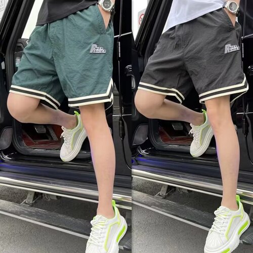 Summer Men's Ultra-Thin Ice Silk Quick-Dry Five-Pocket Embroidered Small Labels Fashion Versatile Breathable Casual Shorts