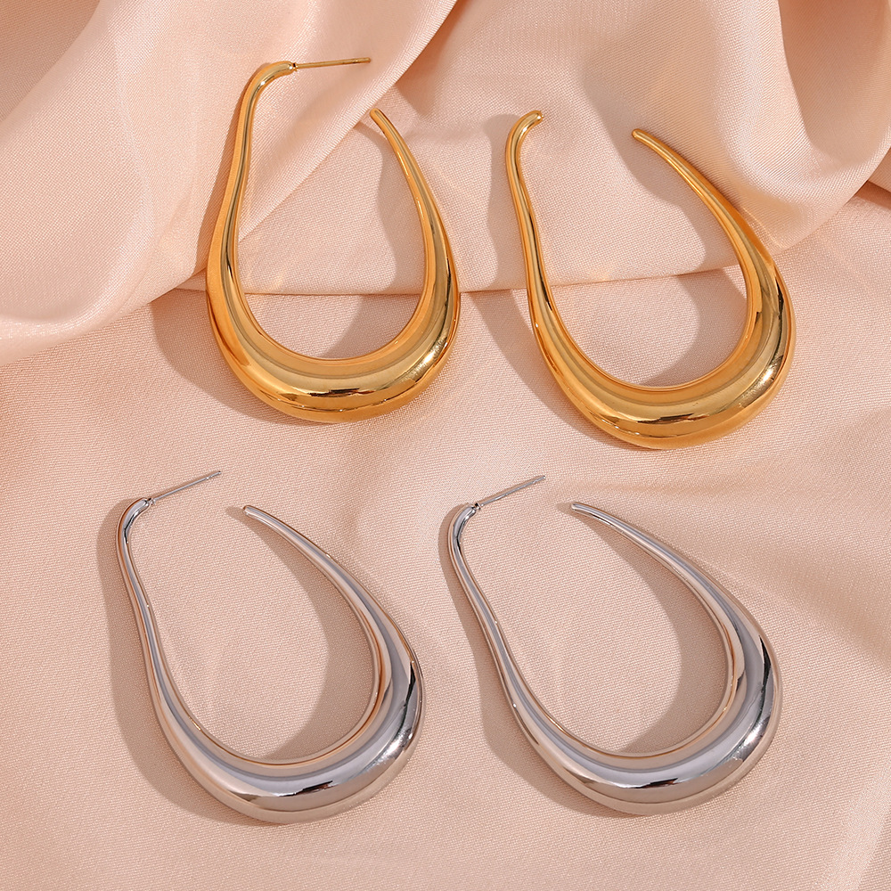 Fashion Geometric Stainless Steel Plating Ear Studs 1 Pair