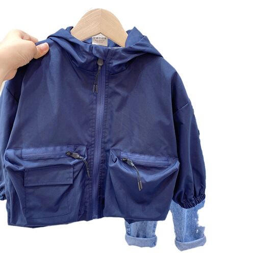 Boys' windbreaker spring and autumn 2024 new fashionable Korean style big children's tops children's autumn jackets boys' coats