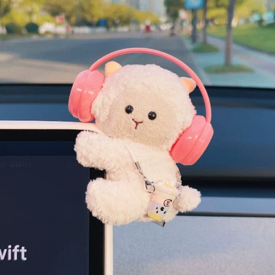 Car Interior Decorations, High-End Decorations – Car ornaments - pink-earphone-lamb-milk-tea-party-ornaments