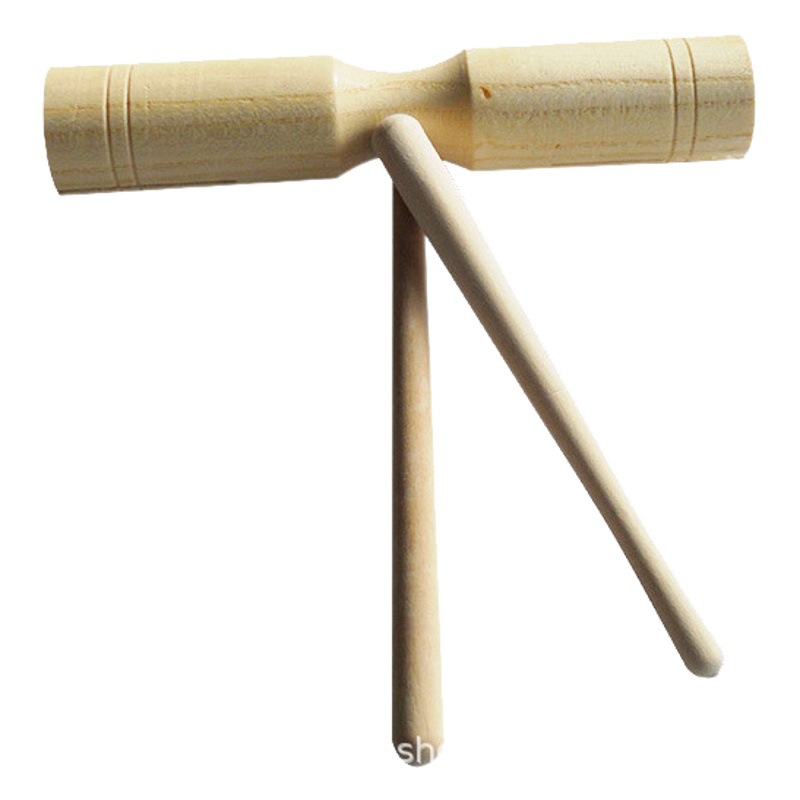 Venta al por mayor Orff instrumento musical en forma de pez de madera arena cubo Clapper tubo de doble sonido instrumento musical de un solo sonido barril