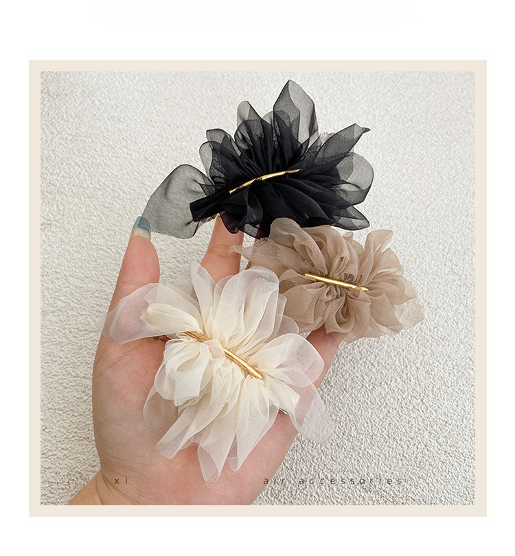 Fermaglio capelli fiore in chiffon elegante accessorio donna_voghion.com