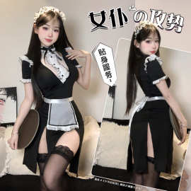 纯欲私宠小女仆cos撩欲套装情趣内衣露胸臀免脱制服诱惑套装2835