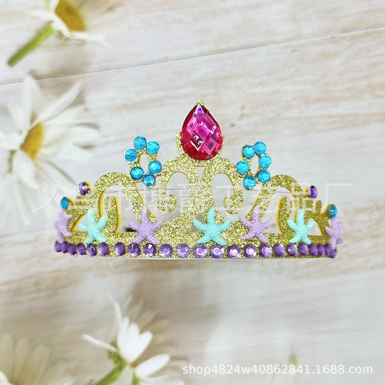 Collar de princesa sirena para niños Pulsera de perlas de concha Varita mágica para niños Accesorios de hadas para niños Traje de rol