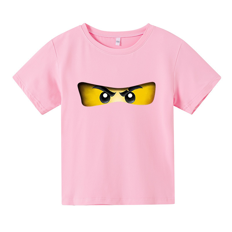 New Lego movie printed short sleeve T-shirt for boys and girls spring cartoon jacket factory direct supply a generation of hair