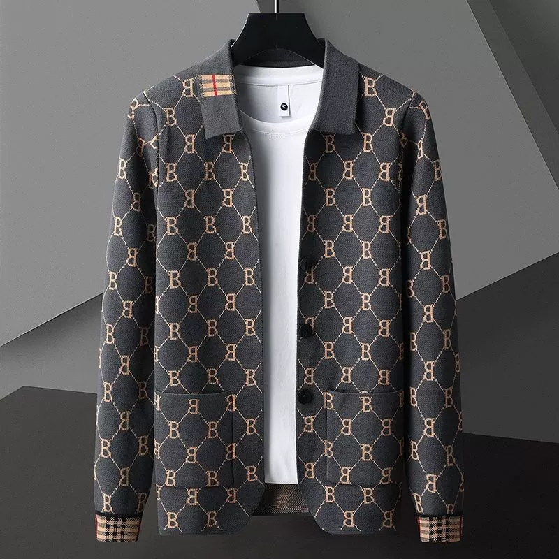 Men's fashionable spring knitted cardigan, universal sweater for leisure, (Physicals), European style