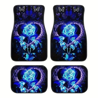 and Easy to Care For, Four-Piece | Avtomobil döşəmə paspasları - sku15-color-temu-hot-selling-floor-mats-19-3344cm-two-piece-pack