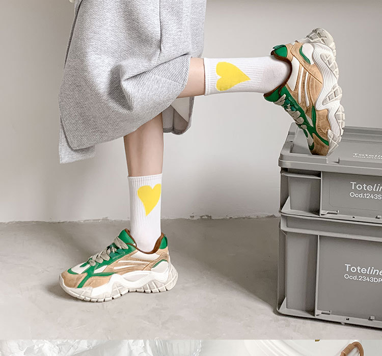 All Seasons Season Women's Gender Women's Simple Style Heart Shape Nylon Cotton Crew Socks A Pair