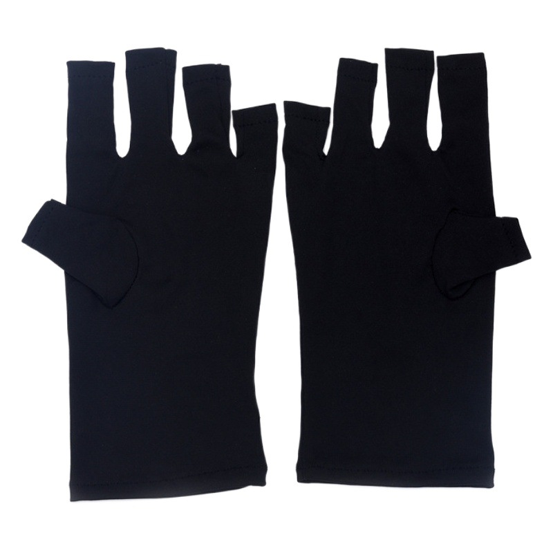 Manicura guantes negros UV a prueba de anti-ennegrecimiento bronceado máquina de fototerapia para hornear lámpara de hornear negro para el bloqueo de los dedos expuestos