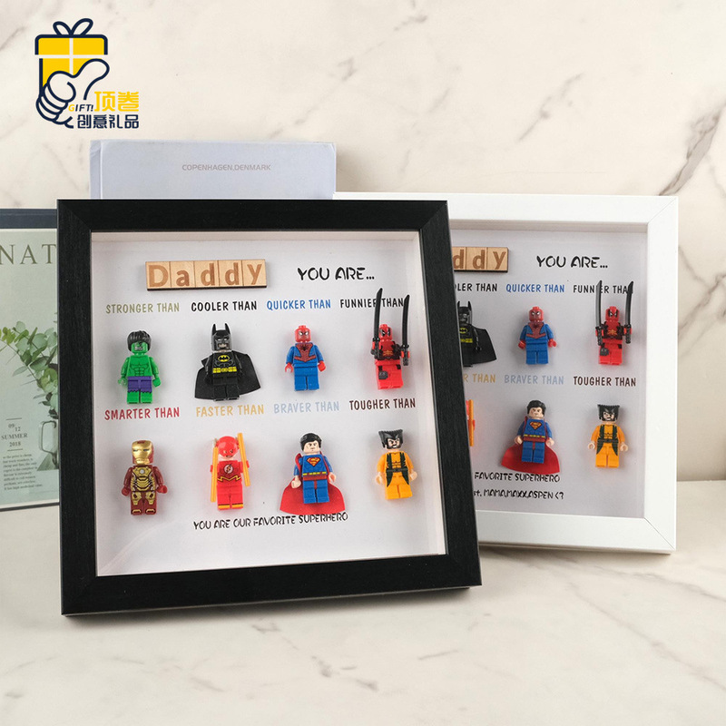 Cross-Border Dropshipping Title Message Superhero Character Photo Frame Father's Day Superheroes Phoframe