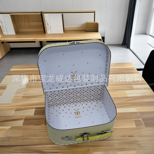 Cross-Border Interesting and Cute Cartoon Children's Toys Cardboard Suitcase with Stitching and Hardware Handles