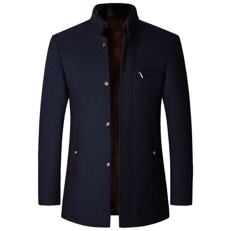2025 New Men's Woolen Jacket Autumn and Winter Stand Collar Middle-Aged Casual Dad Wear Middle-Aged and Elderly Woolen Coat 2025 New Men's Woolen Jacket Autumn and Winter Stand Collar Middle-Aged Casual Dad Wear Middle-Aged and Elderly Woolen Coat