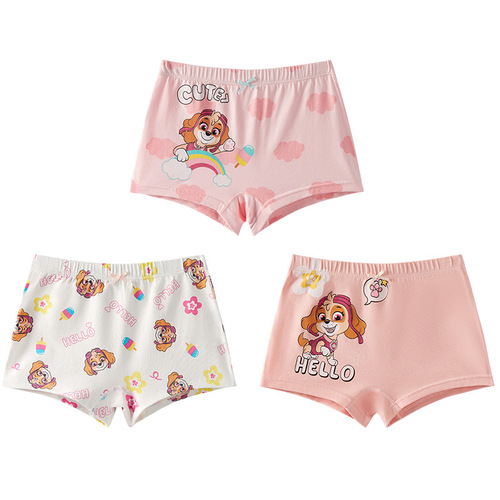 Puppy Dog Team Children's Underpants for Girls, Flat Seam Baby Four-Pocket Underpants, Summer Thin Pants for Young Girls, Pre-sale